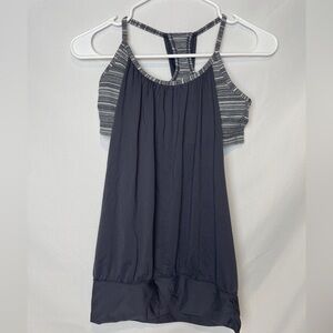 LULULEMON No Limits Racerback Sports Bra Active Loose Tank Layered Gray XS/S